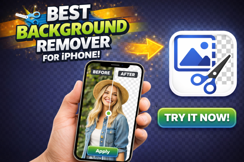 iPhone app to remove background before and after example